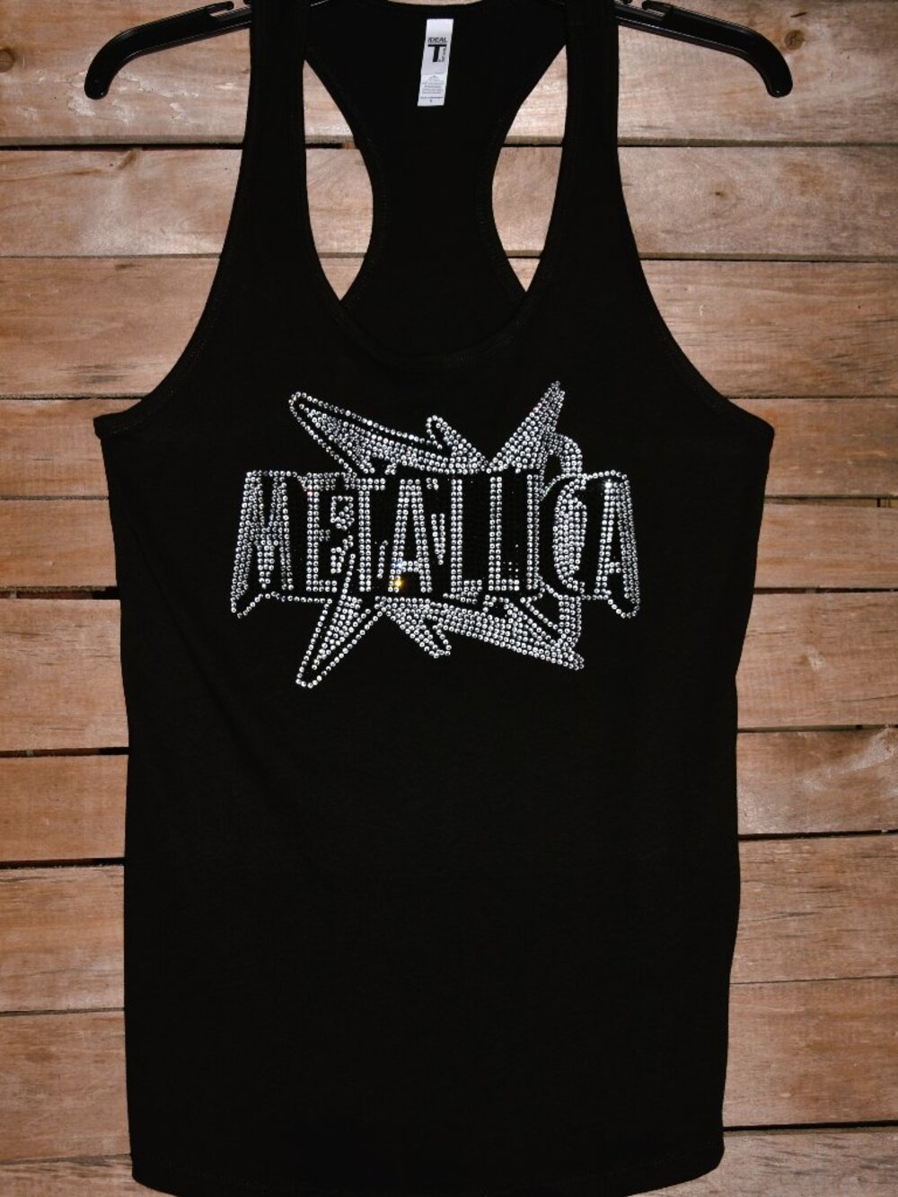 Metallica rhinestone bling black racerback sleeveless tank sz XS S M L XL XXL